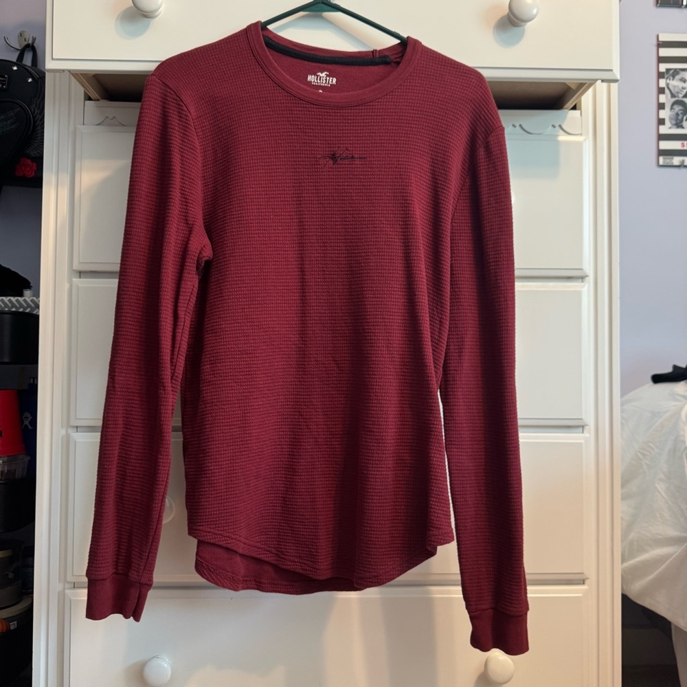 Hollister Red Long Sleeve Thermal Tee